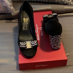 Salvatore Ferragamo Suede Mosaic Pump